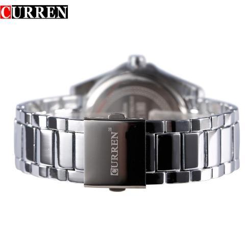 Curren Big Dial Stainless Steel Watch (Dial 4.4cm) - white black